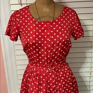 Vintage Red and White Polka Dot Dress
